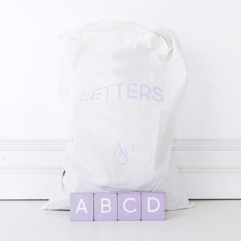 Bag of 70 pcs (Lavender Letters) Purple/White Adams Ledgie Adams & Co.   