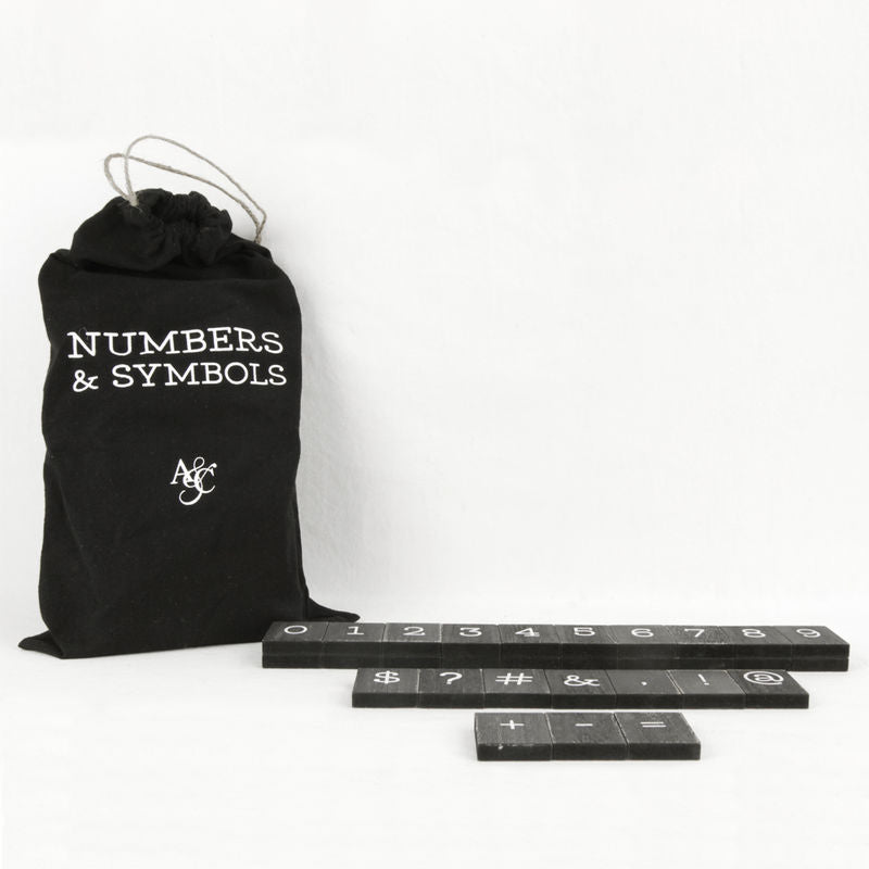 Bag of 30 pcs (Newspaper Numbers & Symbols), Black/White +  Adams   