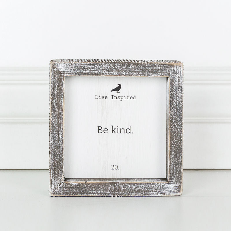 Wood Framed Sign "Be Kind" Adams Everyday Adams & Co.   