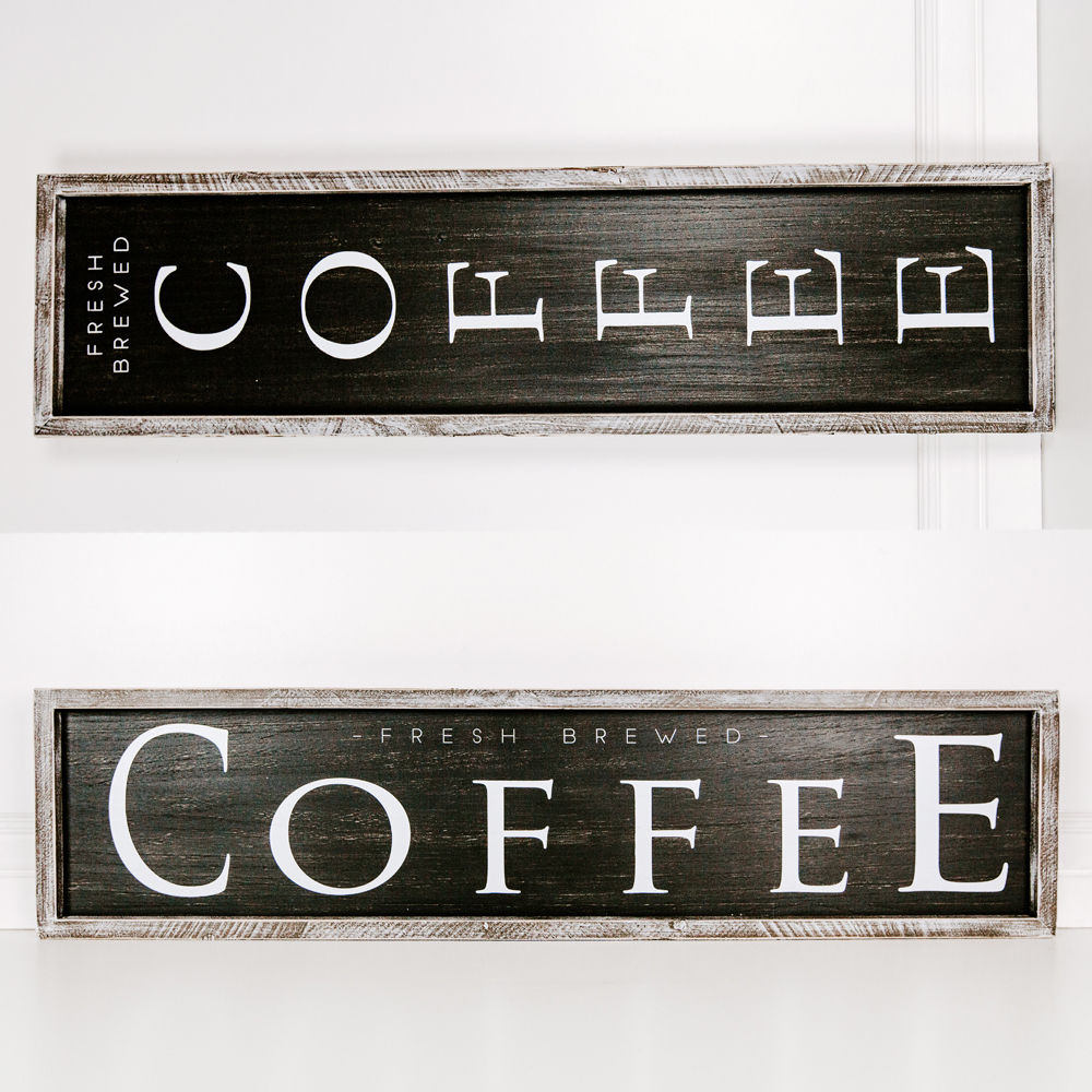 Wood Framed Reversible Sign (Coffee) Black/White Adams Everyday Adams & Co.   