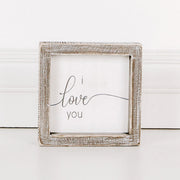 Wood Framed Sign "I Love You" Adams Everyday Adams & Co.   