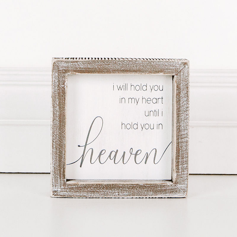 Wood Framed Sign "I Will Hold In My Heart" Adams Everyday Adams & Co.   