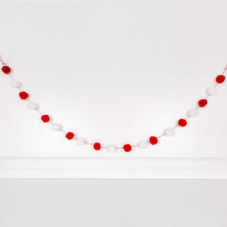 Pom Pom Garland - Red/White 5' Adams Valentines Adams & Co.   