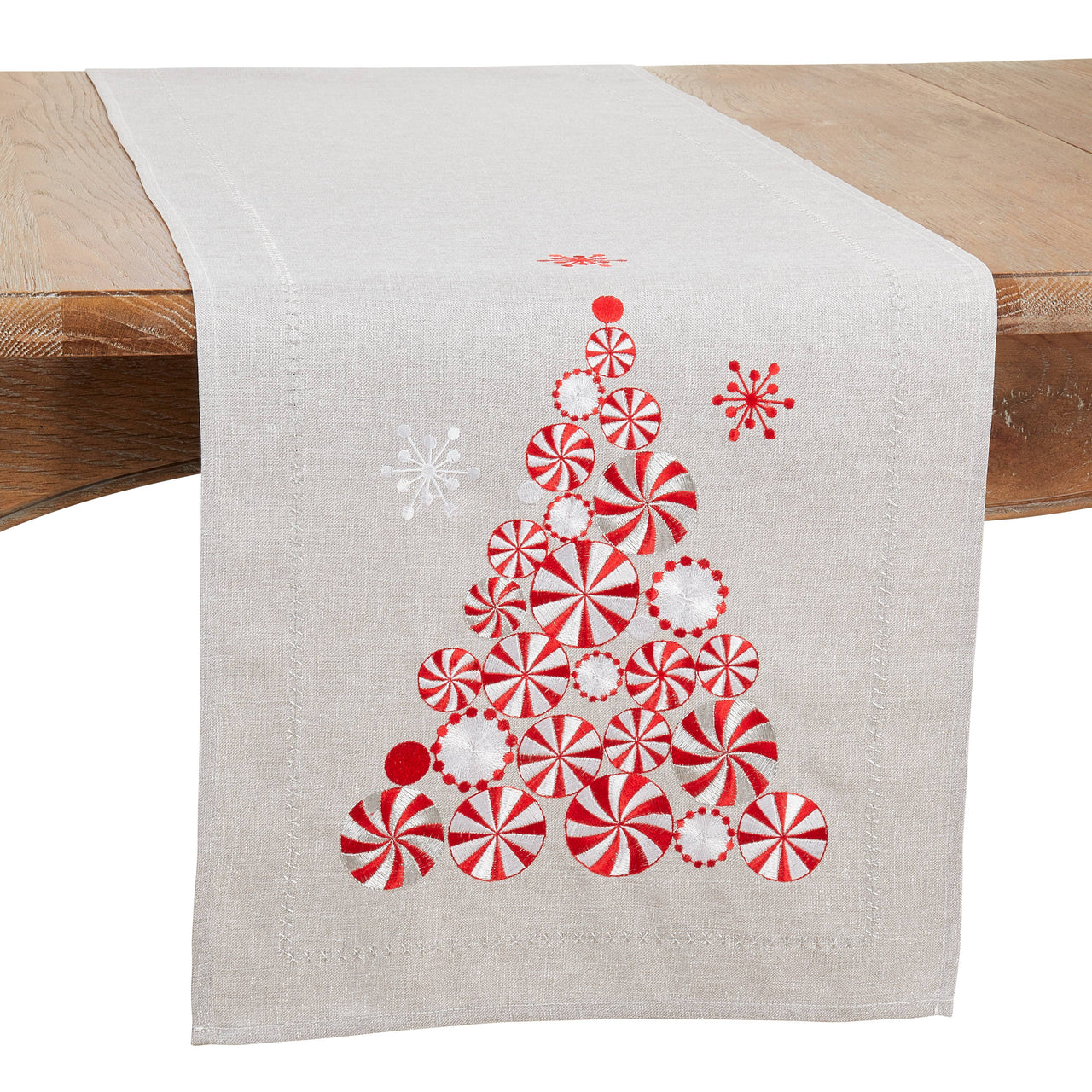 Peppermint Christmas Tree Runner  Saro   