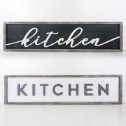 Wood Framed Double Sided Sign (Kitchen), White/Black/Grey Adams Everyday Adams & Co.   