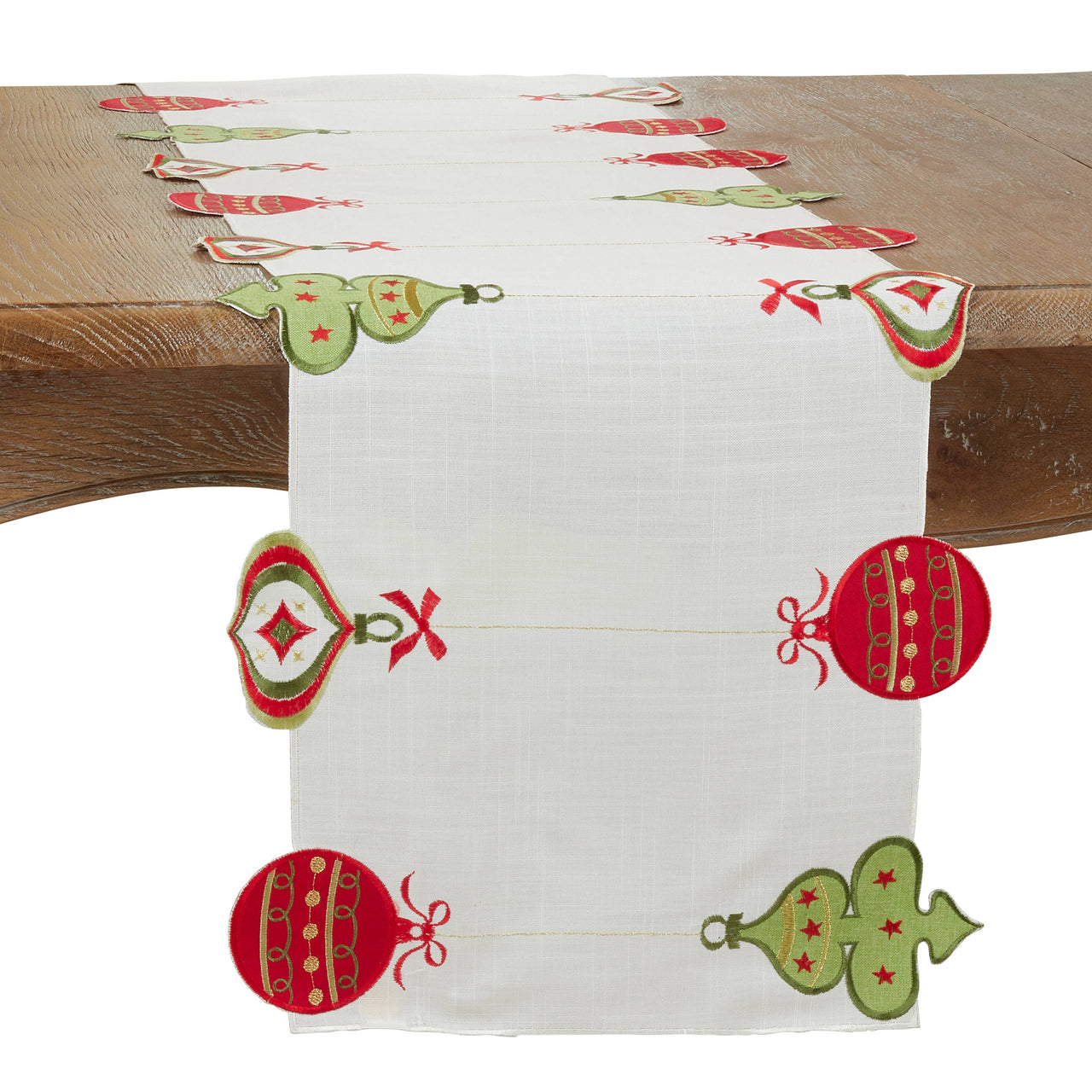 Embroidered Ornaments Runner  Saro   