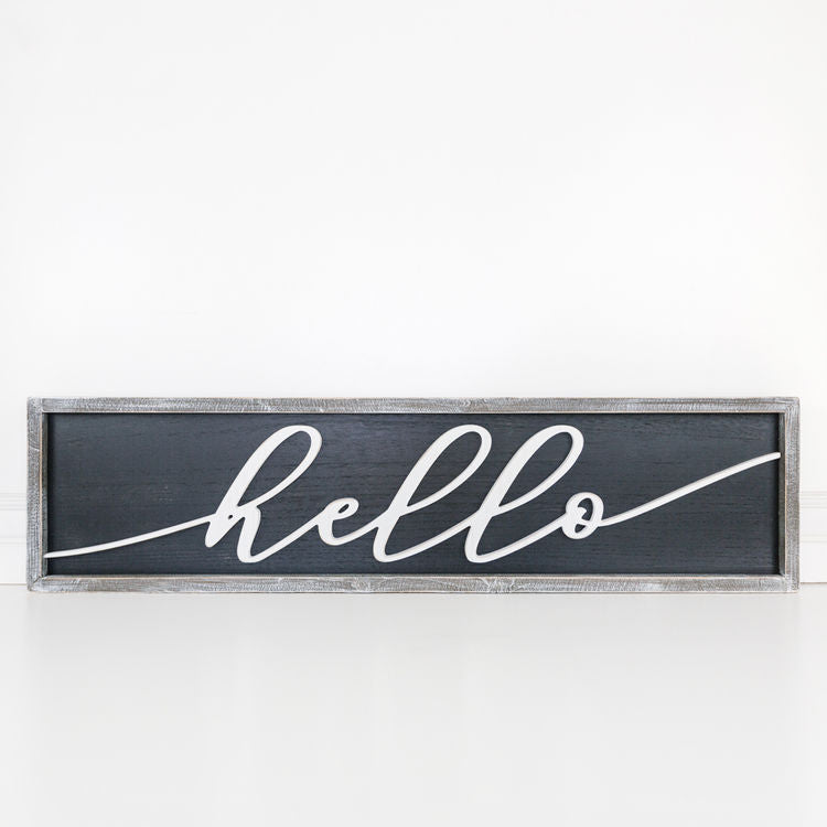 Reversible Wood Framed Sign - Hello Adams Everyday Adams & Co.   