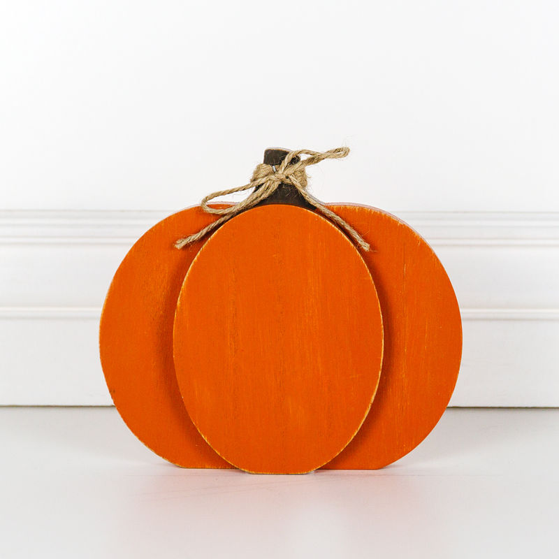Chunky Orange Wood Pumpkin Cutout Adams Fall/Thanksgiving Adams & Co.   