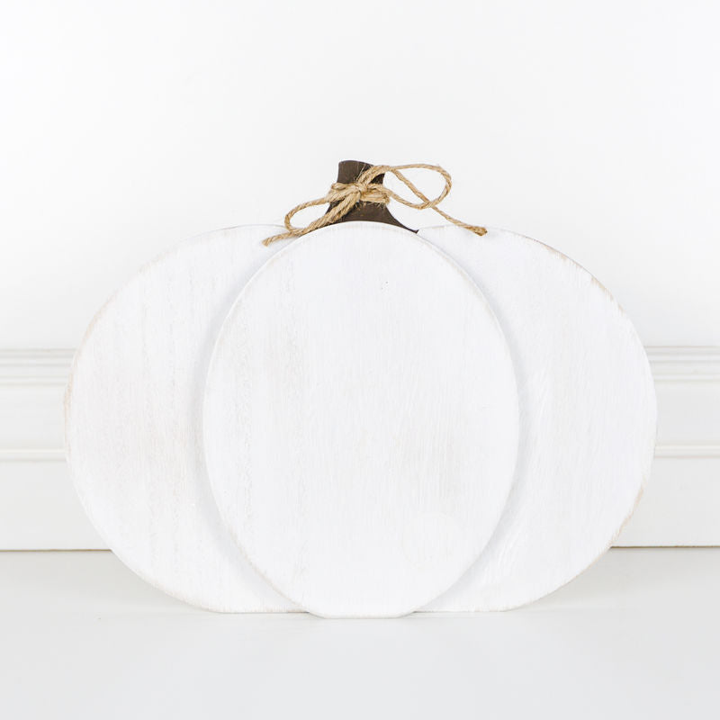 Chunky Wood Cutout - Pumpkin - White/Brown Adams Fall/Thanksgiving Adams & Co.   