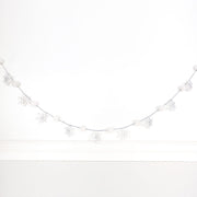 Pom Pom Garland (Snowflakes) White/Black Adams Christmas Adams & Co.   