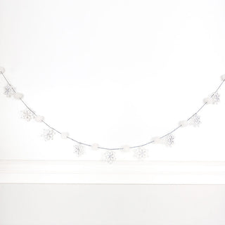 Pom Pom Garland (Snowflakes) White/Black Adams Christmas Adams & Co.   