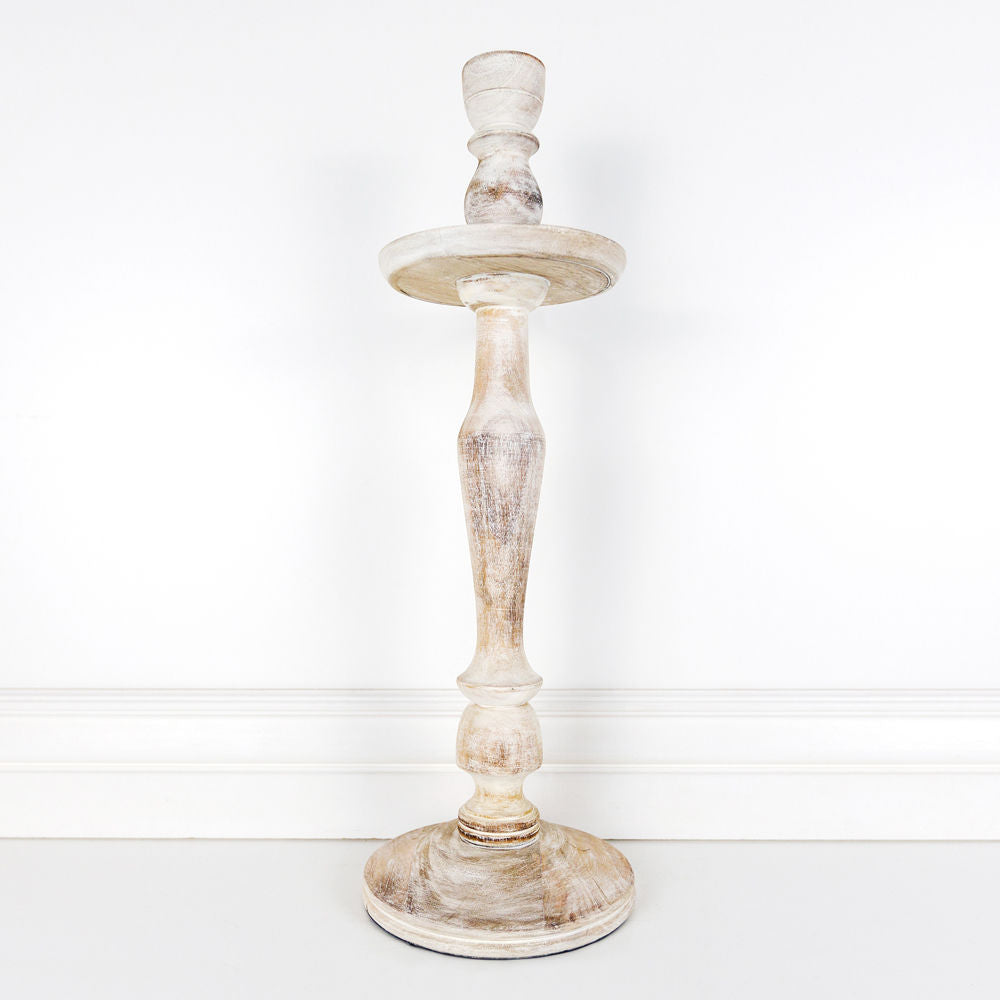 Mango Wood Candle Stick Holder 6.5x20.5 Adams Everyday Adams & Co.   