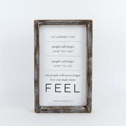 Reversible Wood Framed Sign "People Feel" Adams Everyday Adams & Co.   