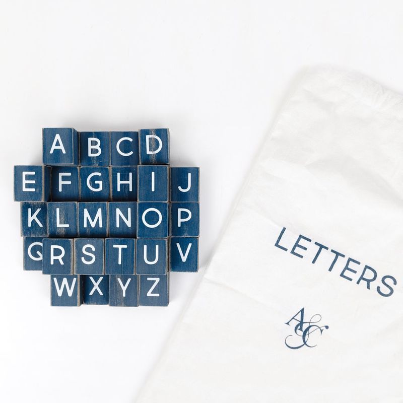 Bag of 70 pcs Letters - Blue & White Adams Ledgie Adams & Co.   