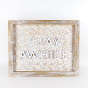 Bamboo Wood Sign "Stay Awhile" Adams Everyday Adams & Co.   