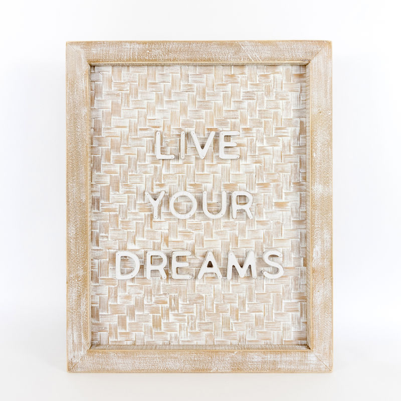 Bamboo Wood Framed Sign (Live Your Dreams) Adams Everyday Adams & Co.   