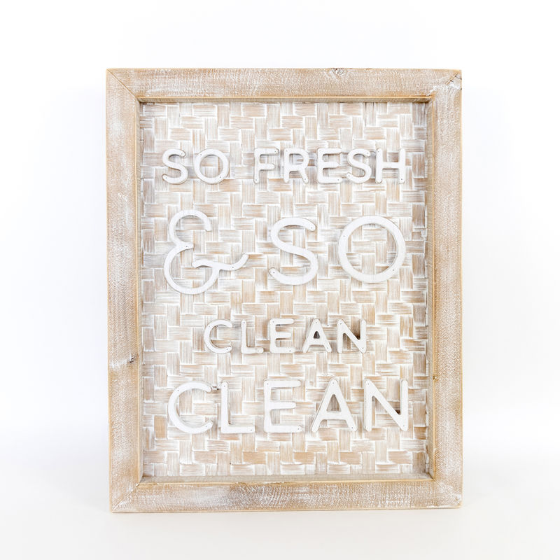 Bamboo Wood Framed Sign (So Fresh & So Clean) Adams Everyday Adams & Co.   