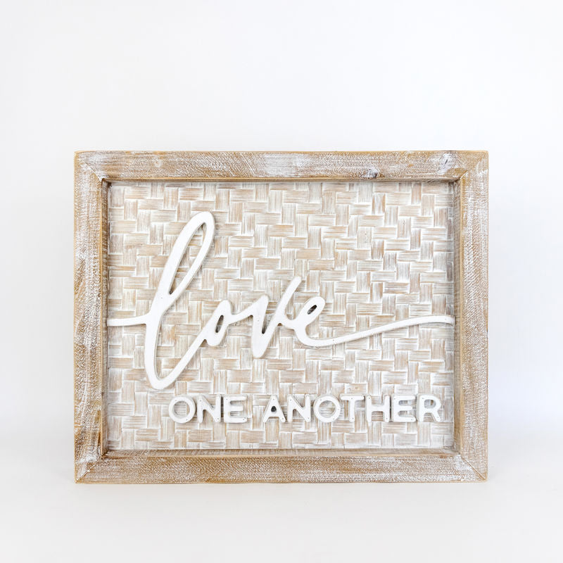 Bamboo Wood Framed Sign (Love One Another) Adams Everyday Adams & Co.   