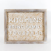 Bamboo Wood Framed Sign (Kitchens Bring Family Together) Adams Everyday Adams & Co.   