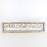 Bamboo Framed Sign "Fluff & Fold" Adams Everyday Adams & Co.   