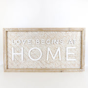Bamboo Wood Sign "Love Begins at Home" Adams Everyday Adams & Co.   