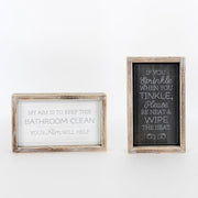 Reversible Sign - Aim to Keep the Bathroom Clean Adams Everyday Adams & Co.   