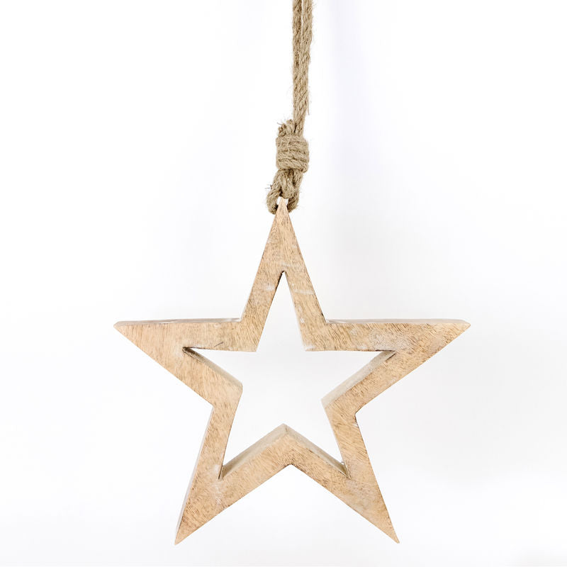 Mango Wood Ornament (Star) Adams Everyday Adams & Co.   
