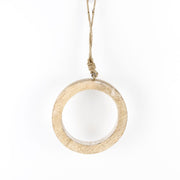 Mango Wood Ornament (Circle) Natural/White Adams Everyday Adams & Co.   