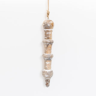 Mango Wood Ornament (Icicle) Natura/White Adams Christmas Adams & Co.   
