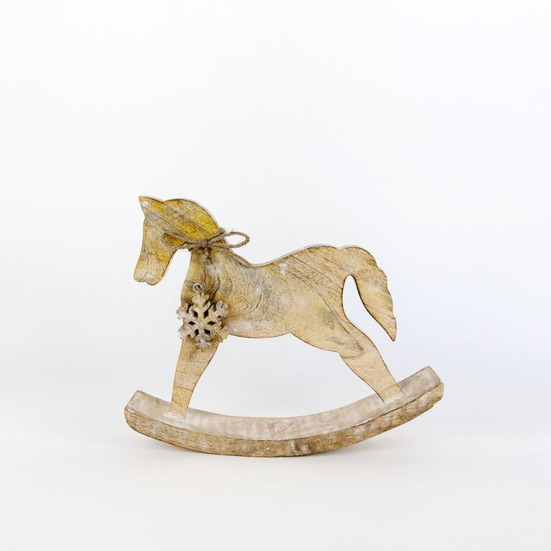 Mango Wood Cutout - Rocking Horse Adams Christmas Adams & Co.   