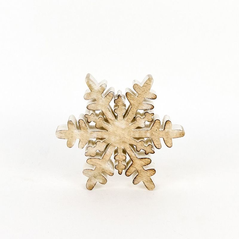 Mango Wood Cutout (Snowflake) Adams Christmas Adams & Co.   