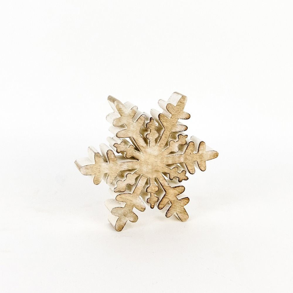 Mango Wood Cutout (Snowflake) Adams Christmas Adams & Co.   