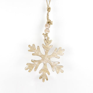 Mango Wood Ornament - Snowflake Adams Christmas Adams & Co.   