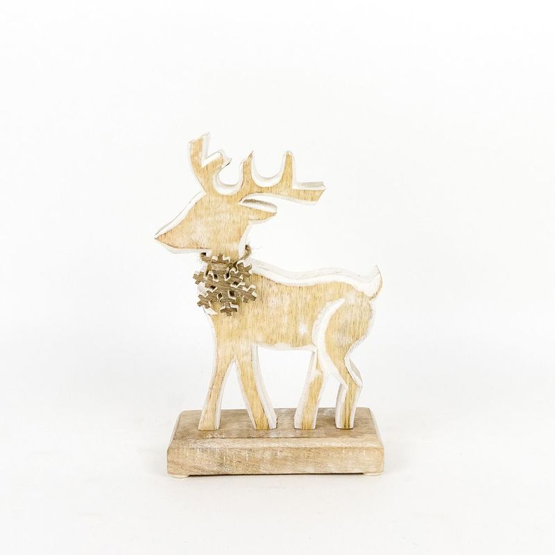 Mango Wood Cutout On Stand - Deer Adams Christmas Adams & Co.   