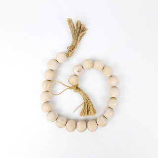 Bamboo Wood Bead Garland With Tassels Adams Everyday Adams & Co.   
