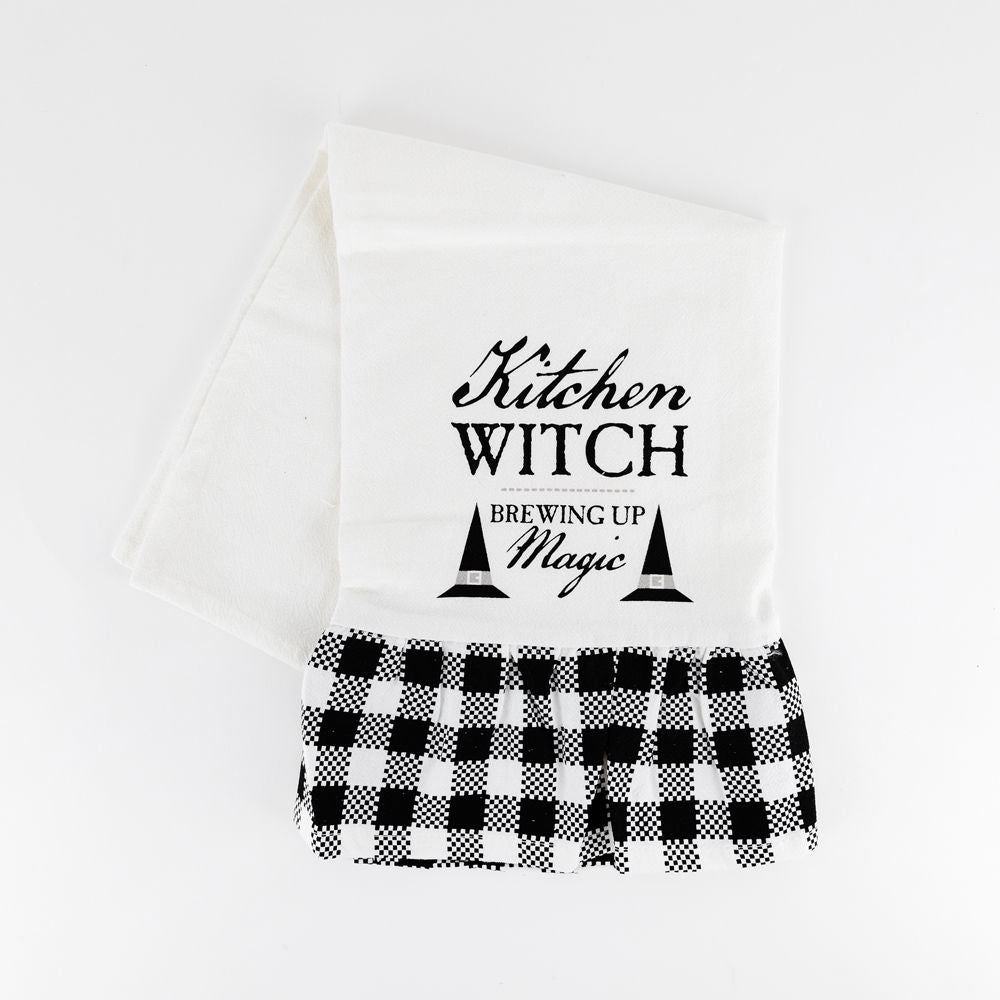 Kitchen Witch Dishtowel Adams Halloween Adams & Co.   