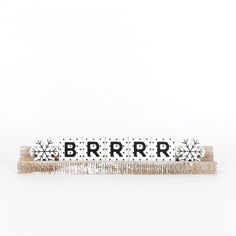 Wood Ledgie Kit (Brrrr) Black/White Adams Christmas Adams & Co.   