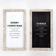Reversible Wood Framed Sign "Merry Christmas/Cuddle" Adams Christmas Adams & Co.   