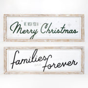 Reversible Wood Framed Sign "Merry Christmas/Families Are Forever" Adams Christmas Adams & Co.   