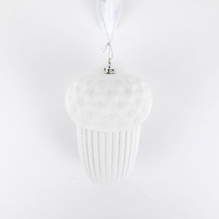 Acrylic Acorn Ornament - White 5" Adams Christmas Adams & Co.   