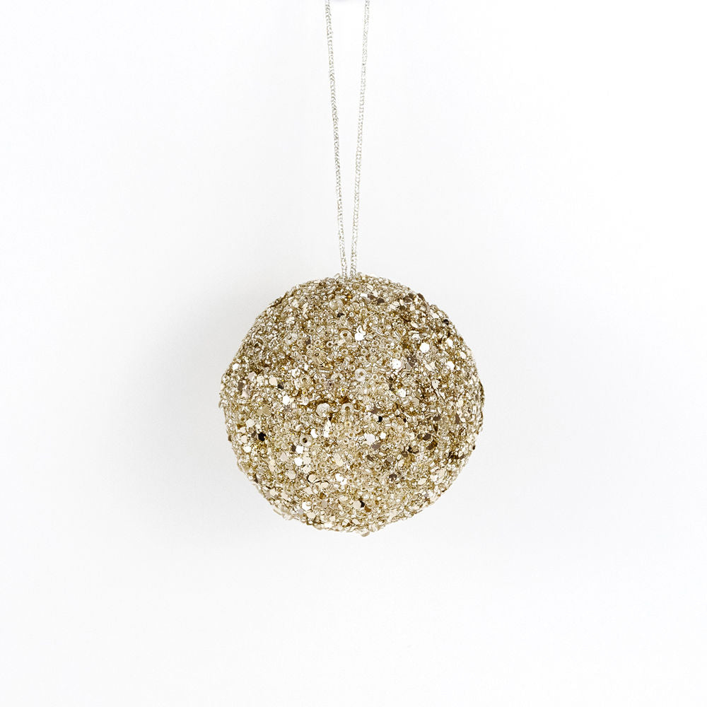 Jewel Ball Ornament - Champagne 3" Adams Christmas Adams & Co.   