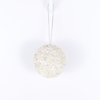 Jewel Ball Ornament - White 3" Adams Christmas Adams & Co.   