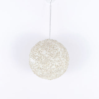 Jewel Ball Ornament, White 4" Adams Christmas Adams & Co.   