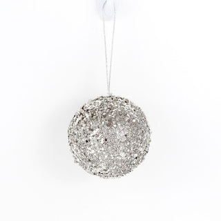 Jewel Ball Ornament, Silver 4" Adams Christmas Adams & Co.   