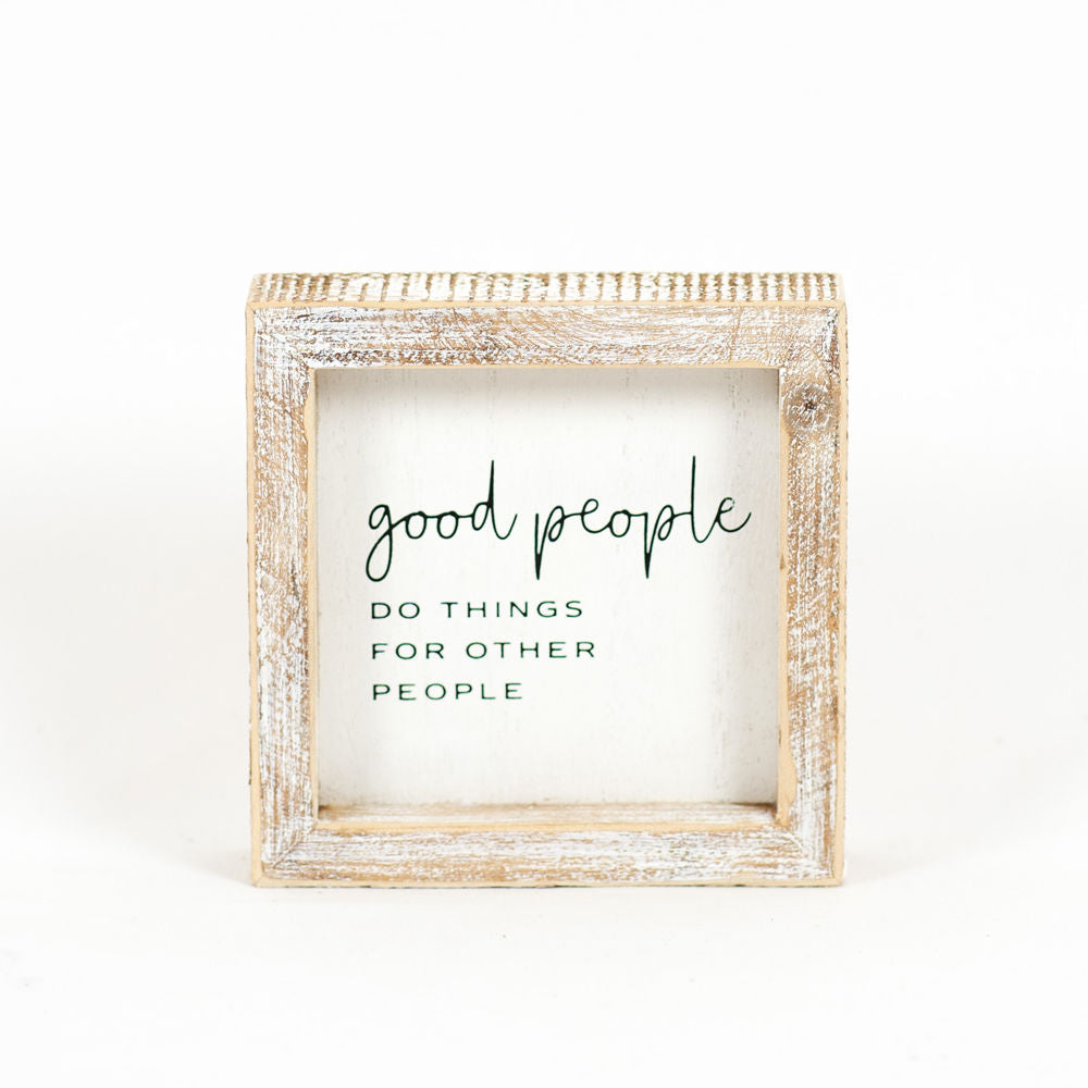 Wood Framed Sign "Good People" Adams Everyday Adams & Co.   