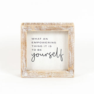 Wood Framed Sign "Be Yourself" Adams Everyday Adams & Co.   