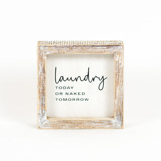 Wood Framed Sign "Laundry Today" Adams Everyday Adams & Co.   