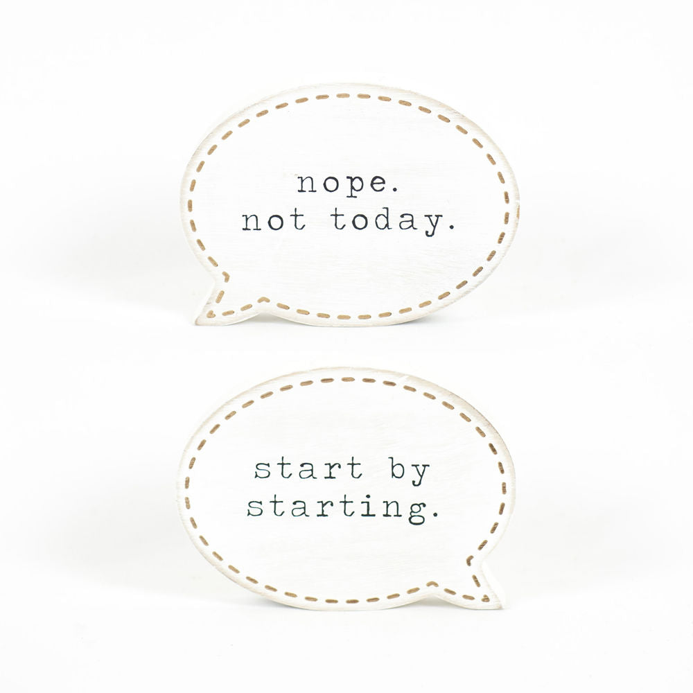 Double Sided Wood Cutout "Start/Not Today" Adams Everyday Adams & Co.   