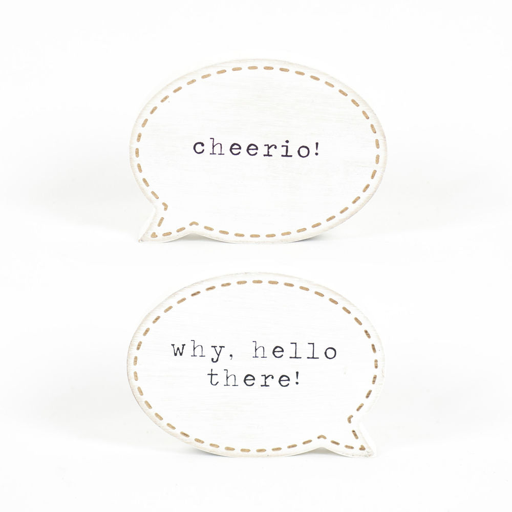 Double Sided Wood Cutout "Hello There/Cheerio" Adams Everyday Adams & Co.   