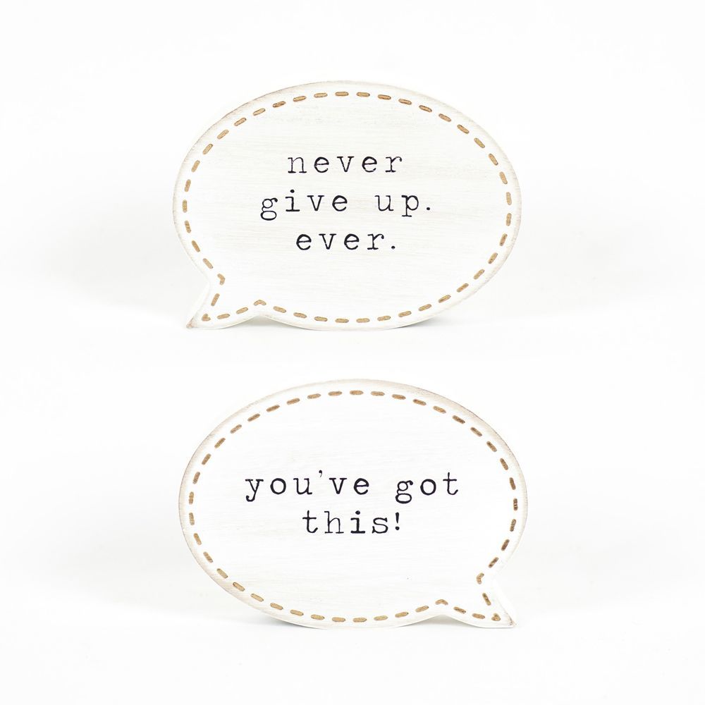 Double Sided Wood Cutout "Got This/Never Give Up" Adams Everyday Adams & Co.   